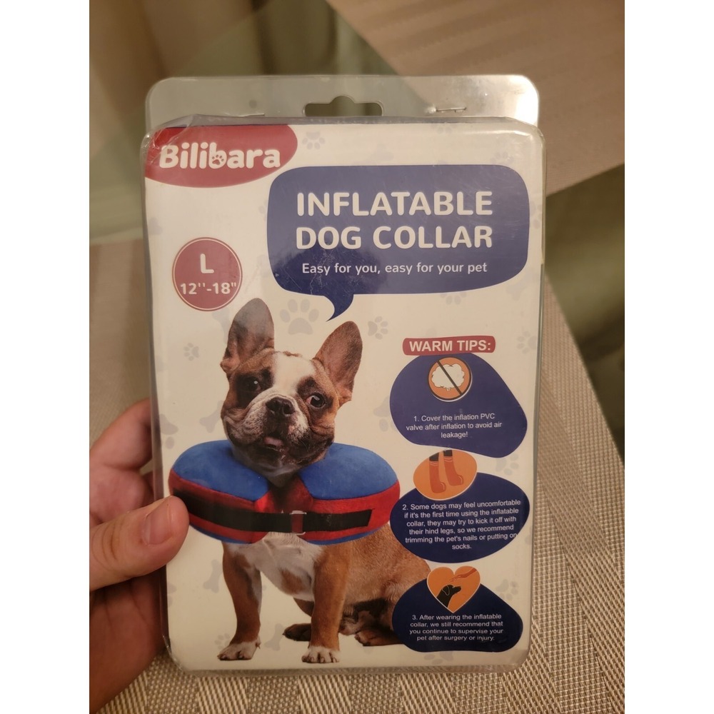 Bilibara Dog Cone Alternative After Surgery Inflatable Recovery Collar Size L